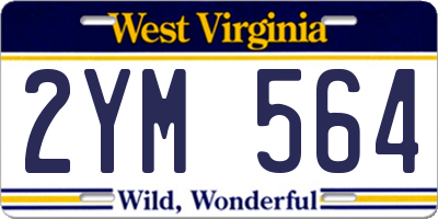 WV license plate 2YM564