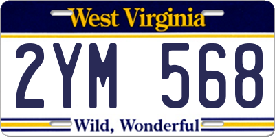 WV license plate 2YM568