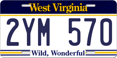 WV license plate 2YM570