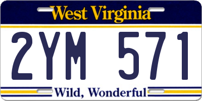 WV license plate 2YM571