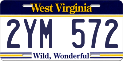 WV license plate 2YM572