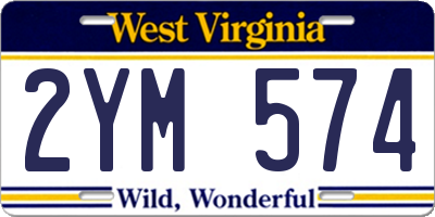 WV license plate 2YM574