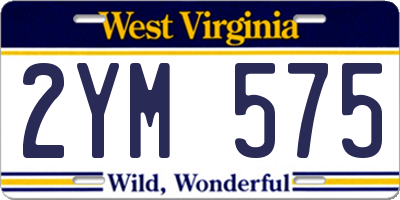 WV license plate 2YM575