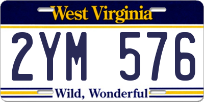 WV license plate 2YM576