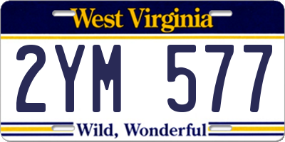 WV license plate 2YM577