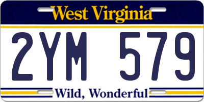 WV license plate 2YM579