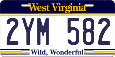 WV license plate 2YM582