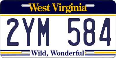 WV license plate 2YM584