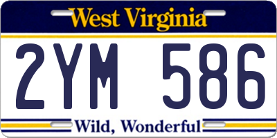 WV license plate 2YM586