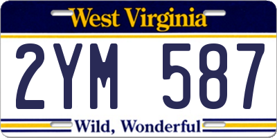 WV license plate 2YM587