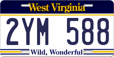 WV license plate 2YM588