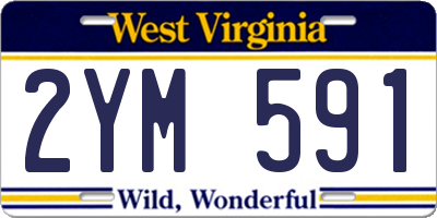 WV license plate 2YM591