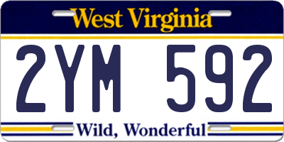 WV license plate 2YM592