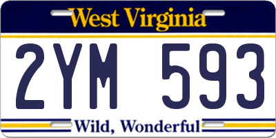 WV license plate 2YM593