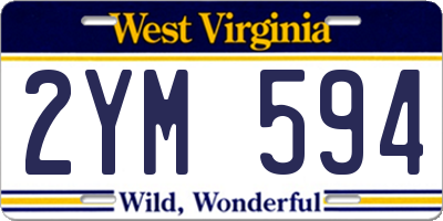 WV license plate 2YM594