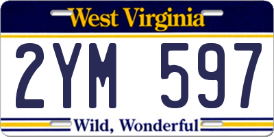 WV license plate 2YM597