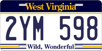 WV license plate 2YM598