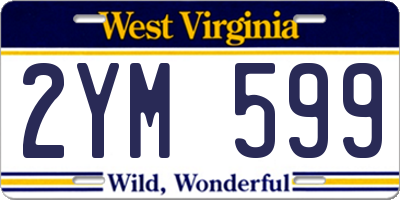 WV license plate 2YM599