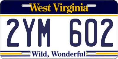 WV license plate 2YM602