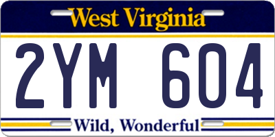 WV license plate 2YM604