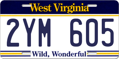 WV license plate 2YM605