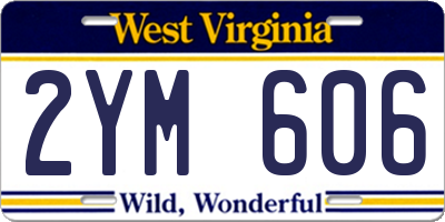 WV license plate 2YM606