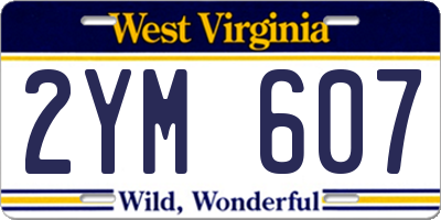 WV license plate 2YM607