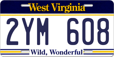 WV license plate 2YM608