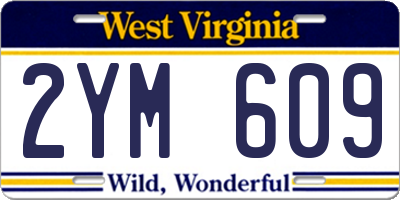 WV license plate 2YM609