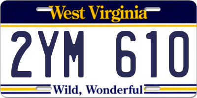 WV license plate 2YM610