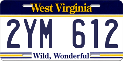 WV license plate 2YM612