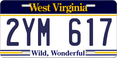WV license plate 2YM617