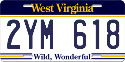 WV license plate 2YM618