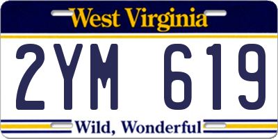 WV license plate 2YM619