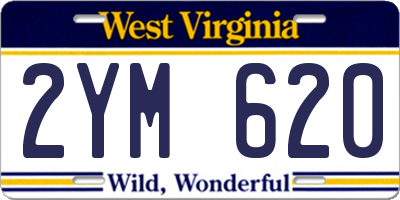 WV license plate 2YM620