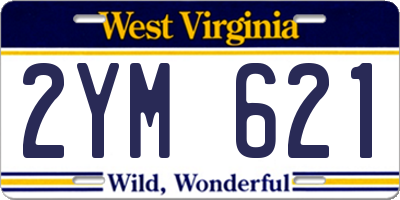 WV license plate 2YM621