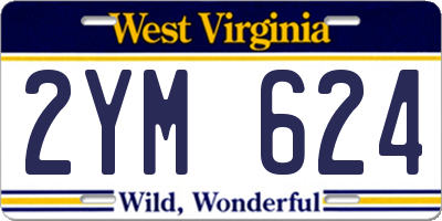 WV license plate 2YM624