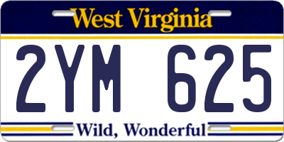 WV license plate 2YM625