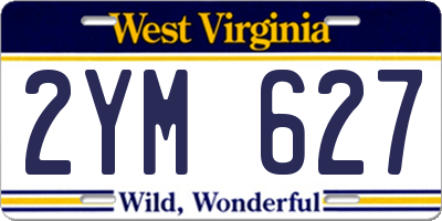 WV license plate 2YM627
