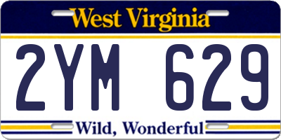 WV license plate 2YM629
