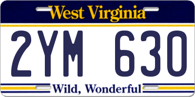 WV license plate 2YM630