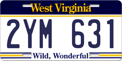 WV license plate 2YM631