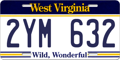 WV license plate 2YM632