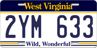 WV license plate 2YM633
