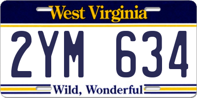 WV license plate 2YM634
