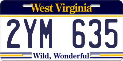 WV license plate 2YM635