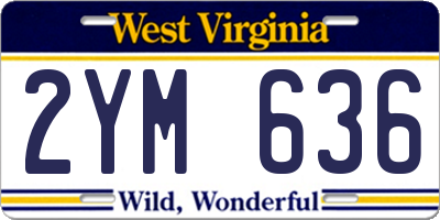 WV license plate 2YM636