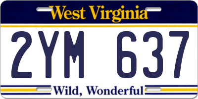 WV license plate 2YM637