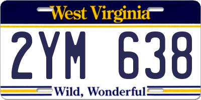 WV license plate 2YM638