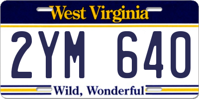 WV license plate 2YM640